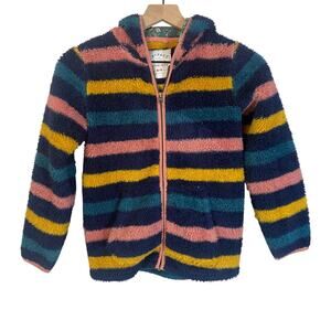 Fatface Kids Woodland Stripe Full Zip Fleece Jacket Hooded Age 8-9 Years